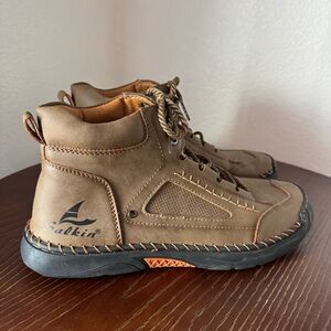 Salkin Italian Leather Men's Brown Shoes Boots Size 13